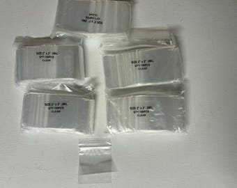 2" x 2" Clear Plastic Zip Bags, 2 Mil Thickness