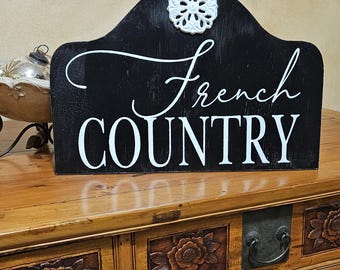 French Sign | French COUNTRY Sign | Kitchen Sign | Romantic Sign | French Kitchen Sign | Aging or NO Aging 18x12 | FREE Ship
