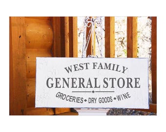 Custom GENERAL STORE Sign | Rustic Kitchen Sign | 4 Sizes | Custom Kitchen Sign | Vintage Style | Custom Family Sign | Custom Farmhouse