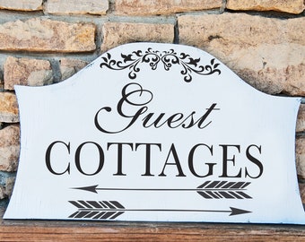 Guest Cottage Sign | Custom COTTAGE Signs | COTTAGE Sign | 3 sizes | Custom Family Sign | Vintage Style | Cottage Shabby | COTTAGE