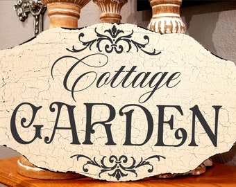 Cottage Garden Sign | 16x9 | French signs | French Decor | Vintage Style | Kitchen Sign | French Country Sign | French Decor | Cottage Signs