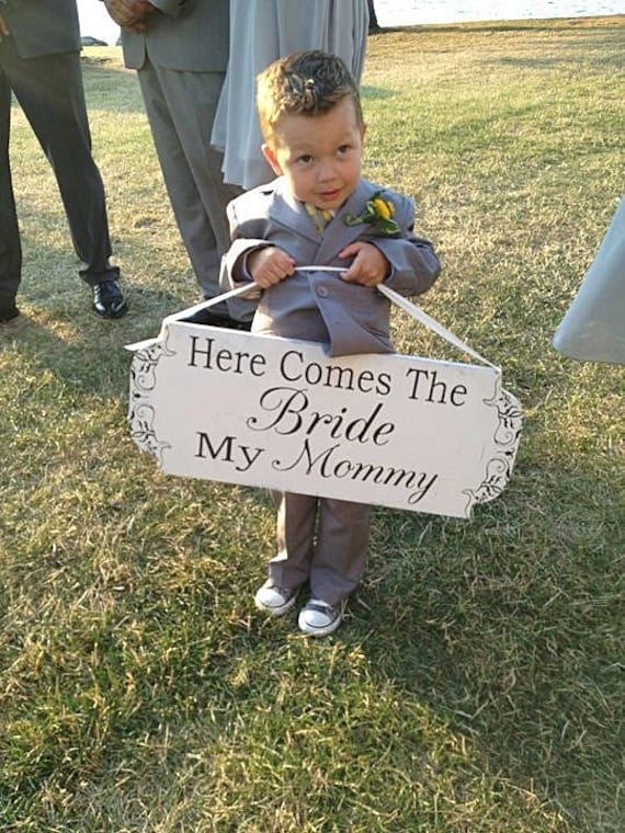 Here Comes the Bride My MOMMY Sign Wedding Sign Flower Girl