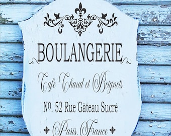 French Sign | BOULANGERIE Sign | French Kitchen Sign | French Bakery | BOULANGERIE | French Decor | AGED or Not Aged 22"Tx16" W