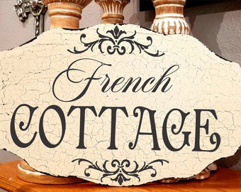 French COTTAGE Sign | 16x9 | French signs | French Decor | Vintage Style | Kitchen Sign | French Country Sign | French Decor | Cottage Sign