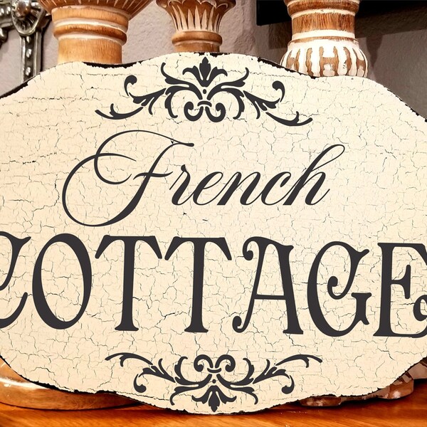 French COTTAGE Sign | 16x9 | French signs | French Decor | Vintage Style | Kitchen Sign | French Country Sign | French Decor | Cottage Sign