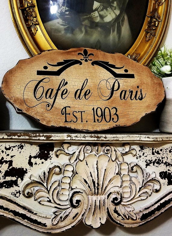 Cafe' De Paris Sign | 16x9 | French Kitchen Sign | French Sign