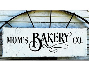 MOMs BAKERY Sign | Farmhouse Kitchen Signs | Kitchen Signs | Farmhouse Signs | 10X24 | Kitchen Decor | French Country Signs | Cottage