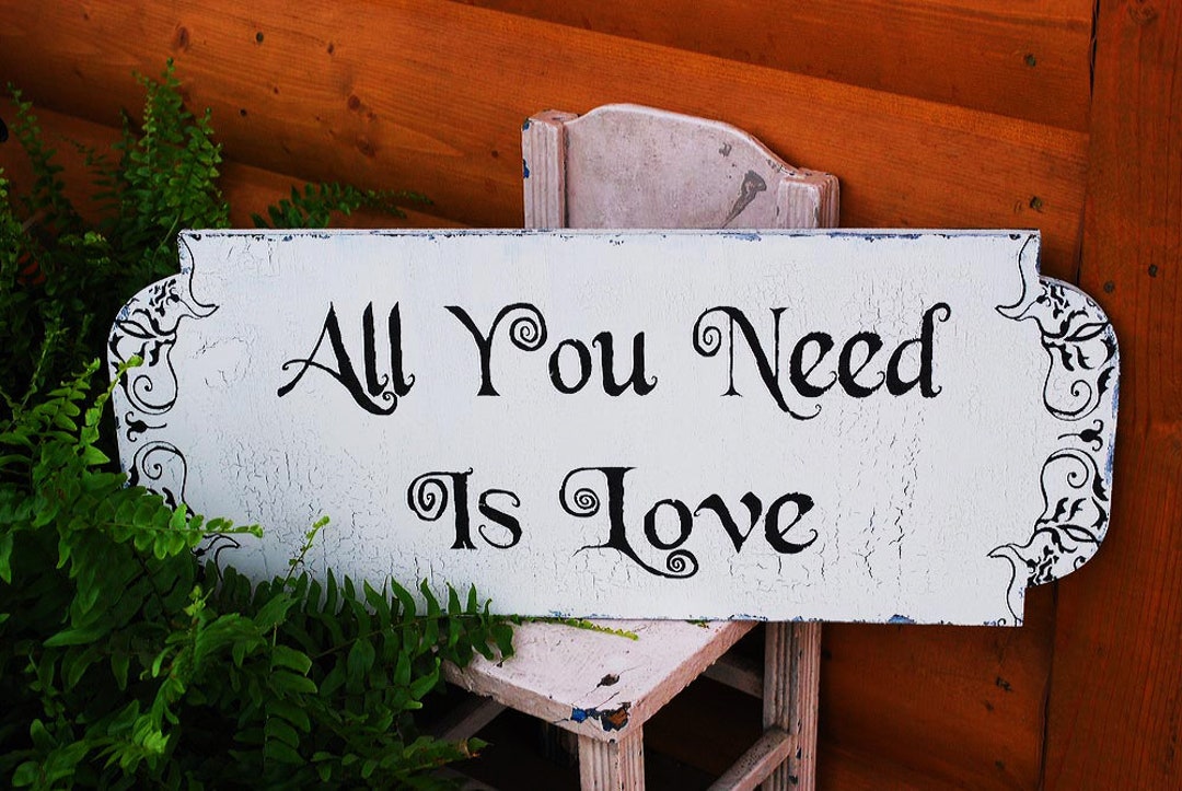 Wedding Signs | ALL You Need is LOVE Sign | Handmade | 10x24 | Flower ...