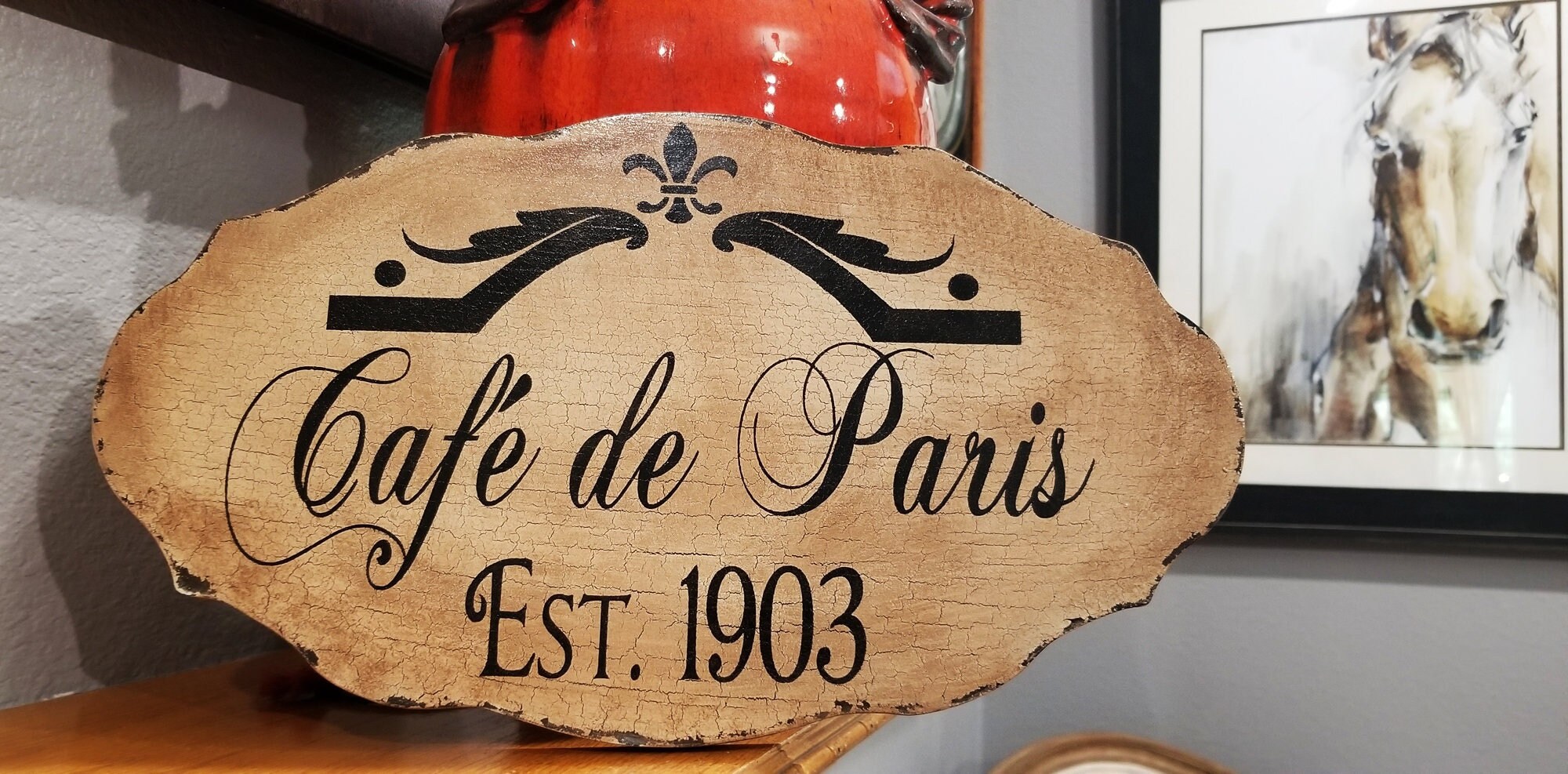 Cafe' De Paris Sign | 16x9 | French Kitchen Sign | French Sign