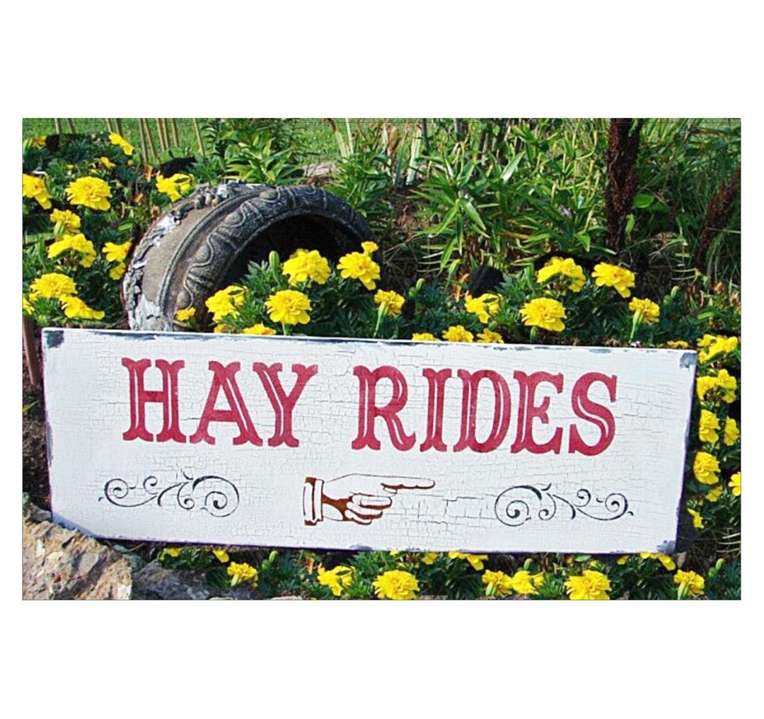 Hay Rides Sign HAY RIDES Sign - Barn Wedding Sign - Primitive Wood Sign - Porch Sign ...
