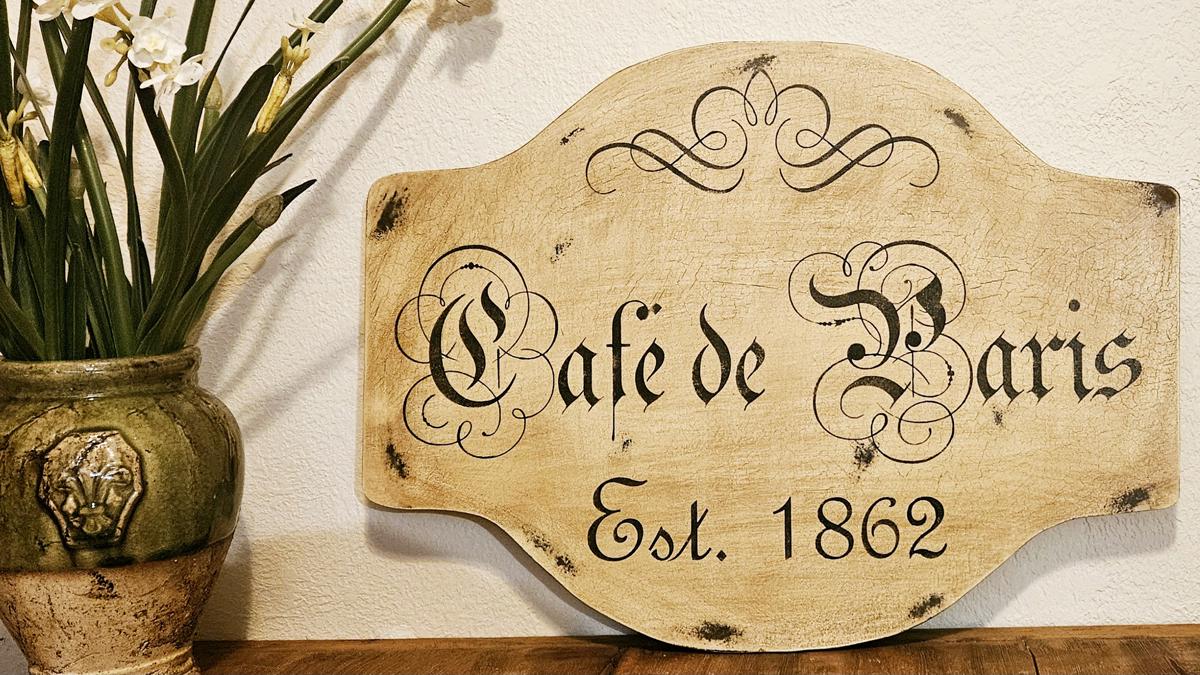 Cafe De Paris Sign | French Signs | French Country | Kitchen Sign