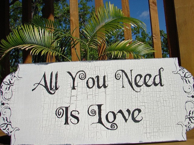 Wedding Signs | ALL You Need is LOVE Sign | Handmade | 10x24 | Flower ...