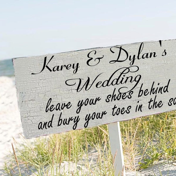 Custom Beach Wedding Signs Wedding Decorations FREE stake 24x10