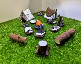 Campsite Terrain for D&D – Tabletop RPG Outdoor Scenery Set
