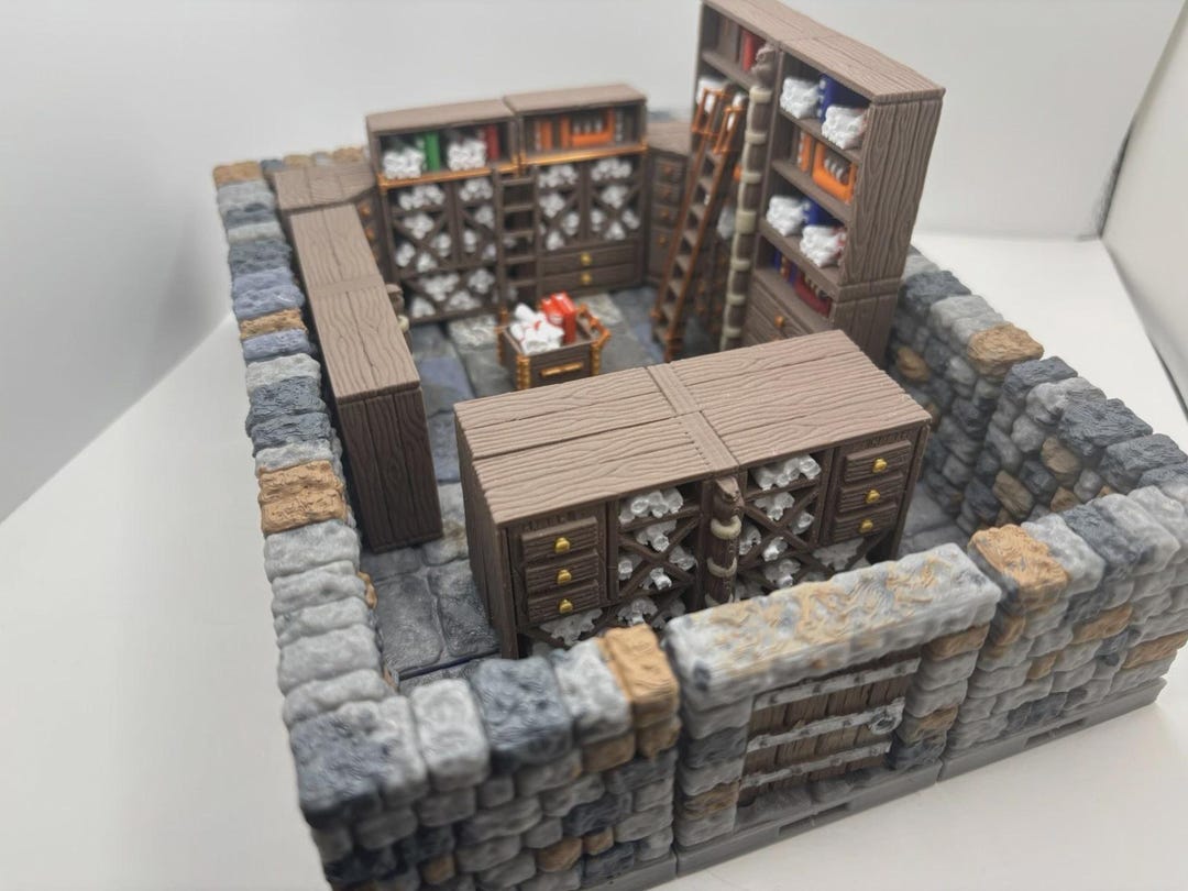 Wizard Library Shelves Terrain – Fantasy Study Furniture | Tabletop RPG ...