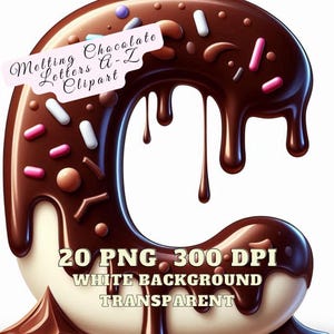 Chocolate Alphabet Clipart, Melting Chocolate Letters A-Z Clipart, 3D Chocolate Letters, Sweet Alphabet Clipart, Alphabet Sweet Digital Font