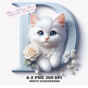 Alfabeto de gatito Clipart, Alfabeto de gatito azul y rosa Clipart, Alfabeto de gato y rosa PNG, Letra de gatito PNG Alfabeto de adorable gato con letras