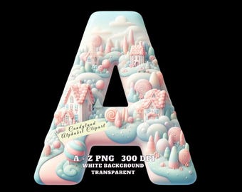 Candyland Alphabet Clipart PNG, süße Buchstaben Clipart, Candy Schrift Grafiken PNG, druckbare Alphabet, transparenter Hintergrund, kommerzielle Nutzung