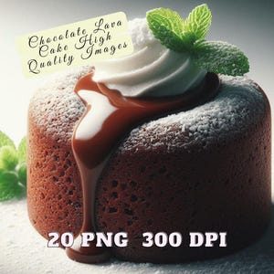 Chocoladelavataart PNG, 20 afbeeldingen van hoge kwaliteit lavataartbundel, gastronomische chocoladelavataart, illustraties chocoladeliefhebber, chocoladedesserts