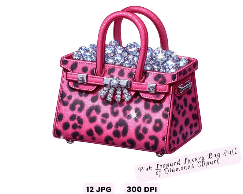 Uk Rpu Bag Clipart, Diamonds Clipart, Gemstone Clipart, Leopard Diamond Luxury ...