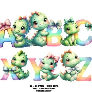 恐竜アルファベット、恐竜フォント、緑の恐竜アルファベットクリップアートA-Z PNG、赤ちゃん恐竜文字、かわいい水彩恐竜文字、幼児ABC PNG