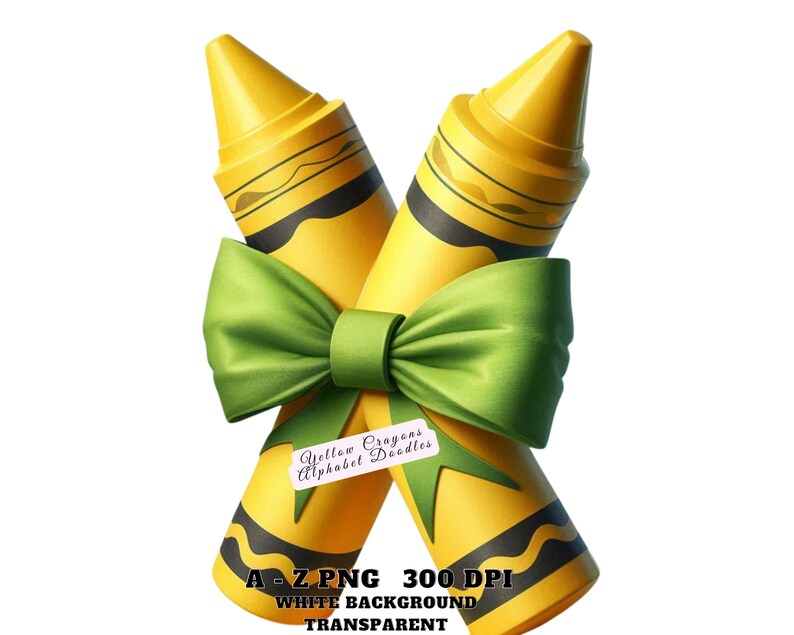 Alphabet Clipart, Yellow Crayon Letters PNG, School Font A-Z Back to ...