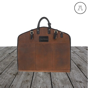 Leren pakdrager, gepersonaliseerde pakdrager, reistas, pakdrager, kledingtas, opvouwbare paktas, cadeaus bruidegom, handgemaakt