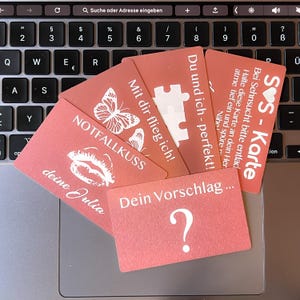 Liebes Visitenkarten aus Aluminium graviert | Partner Geschenk | Valentinstag | Geschenk Frauen Männer | Brieftaschen Karte | Personalisiert