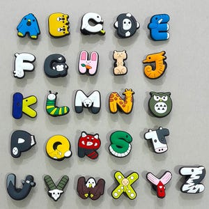 Animal Alphabet Croc Charms: Educational ABC Shoe Jibbitz Accessories Pins Badges