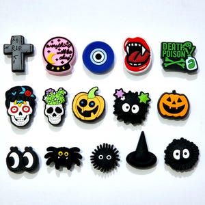 Halloween Croc Charms: Spooky Ghost, Pumpkin, Spider Shoe Decoration Party Favor Jibbitz
