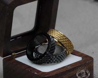 Spinner Dragon Skin Ring - Fidget Dragon Skin Ring For Men, Stress Relief Ring, Anxiety Ring Dragon Skin, Personalized Ring Gift