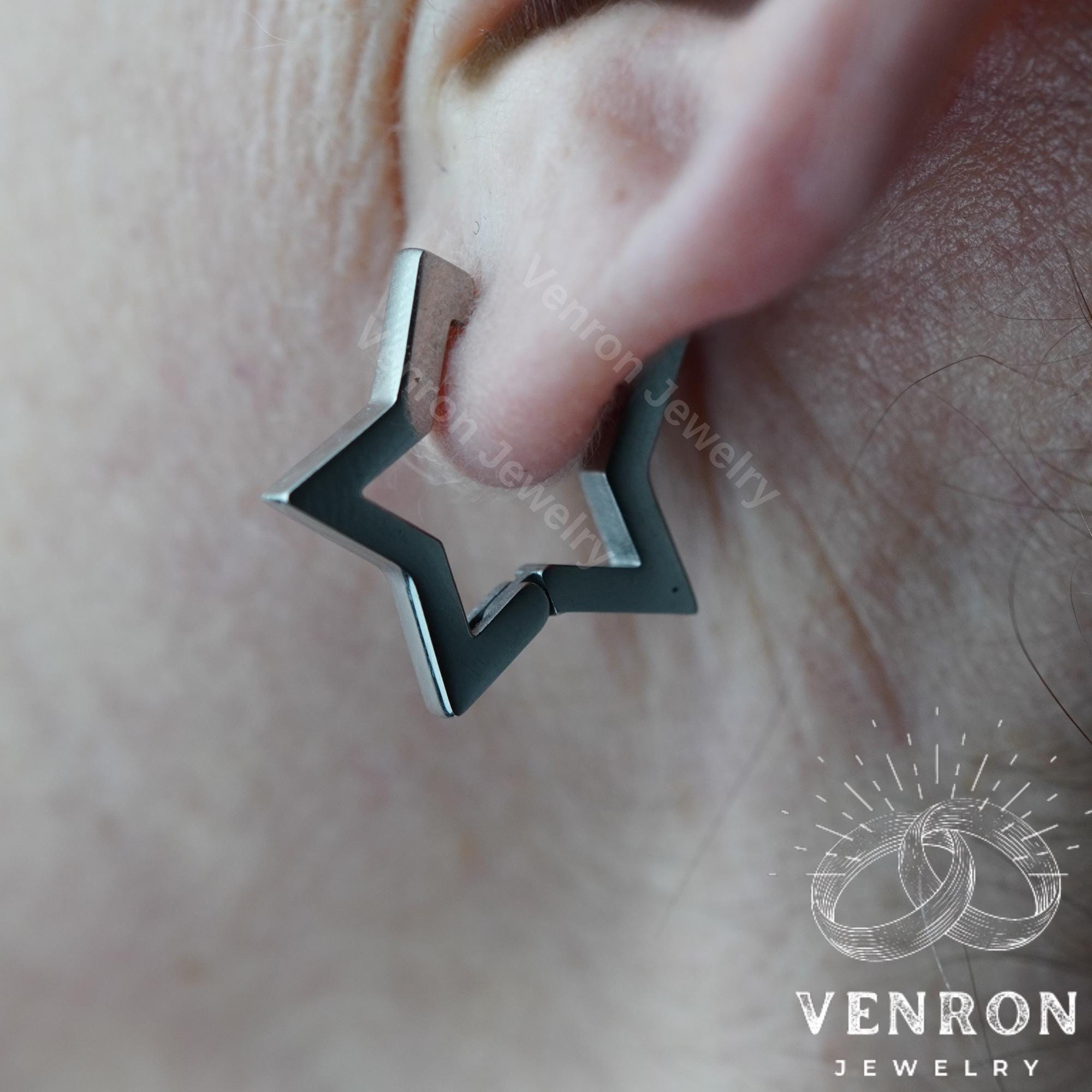 Wunderschöne Stern Creolen Aus Sterling Silber – Zeitloser Ohrschmuck Für Dich