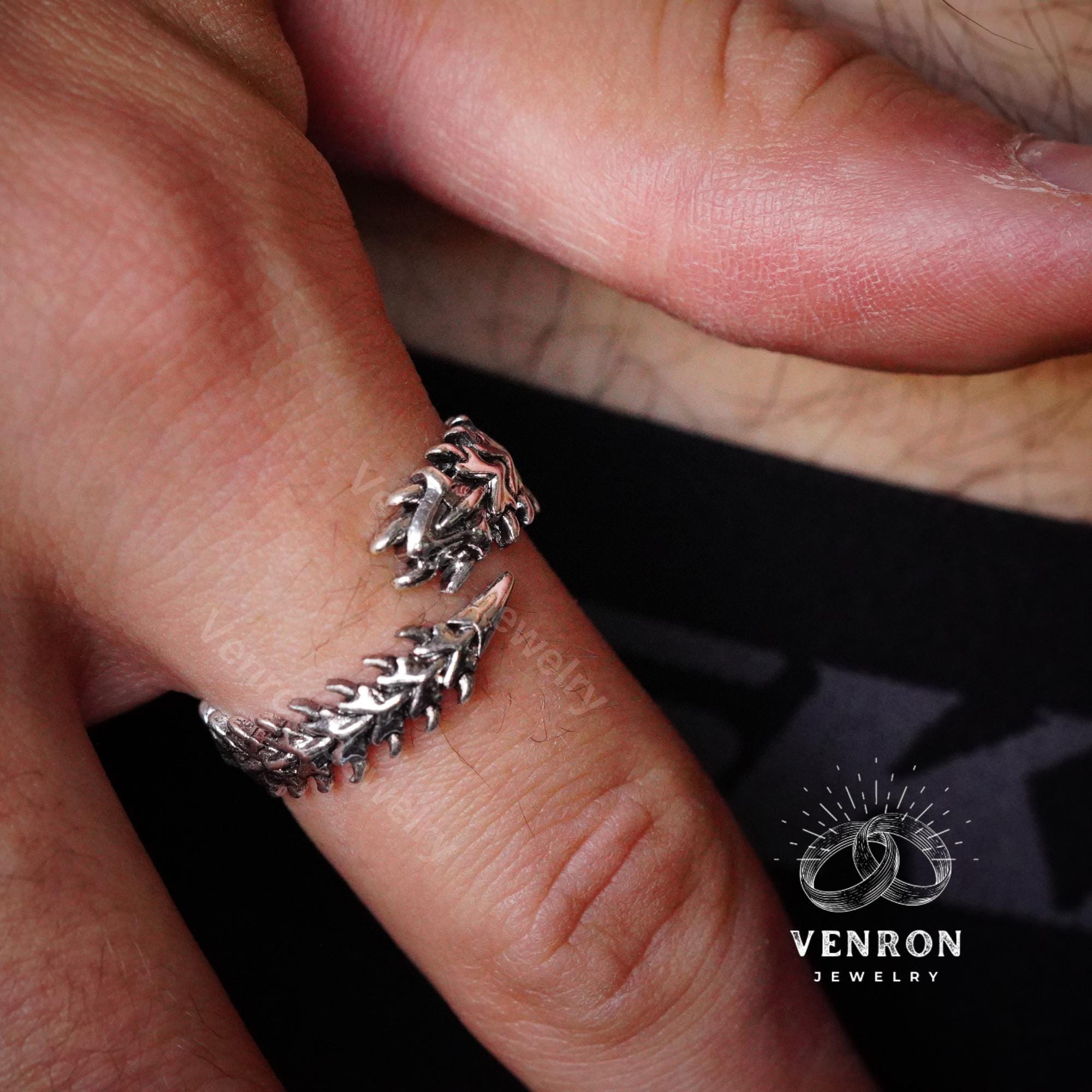 Adjustable Centipede Ring - millepede Silver Ring, Scolopendra Ring, Cool Snake Ring, Gothic Jewelry, Y2K Ring, Personalized Ring Gift