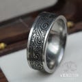 Silver Engraved Wave Ring For Men - Minimalist Wave Pattern Ring For Him, Artistic Engraved   Steel Ring Handmade Men&#39;s Ring, Surfer Style