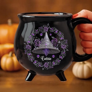 Custom Witch Cauldron Coffee Mug - Halloween Witchy Gifts For Besties, Family,  Sisters, Yourself - Witching You A Wicked Brew