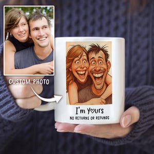 Caricature Portrait, Custom Photo Funny Caricature Mug, Custom Cartoon Drawing From Photo, Personalized Photo Mug, Gift for Couples, Family