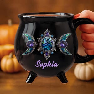 Triple Moon Witch Cauldron Coffee Mug - Halloween Witchy Gifts For Besties, Family,  Sisters, Yourself - Witching You A Wicked Brew