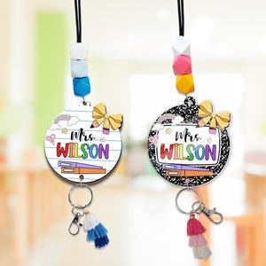 Custom teacher Beaded Lanyard, Personalized Teacher Lanyard, Teacher Lanyard Accessories, Teacher ID Badge Holder, Back To School Gift