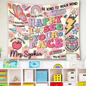 Custom Composition Notebook, Classroom Decor, Welcome Teacher&#39;s Name Classroom Banner, Teacher Appreciation Gifts, Custom Classroom Tapestry