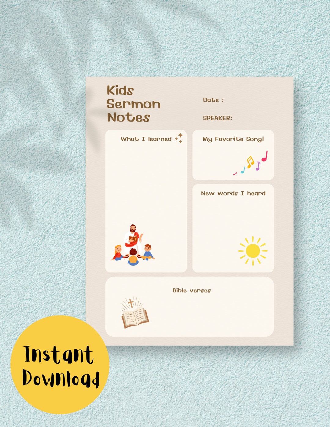 Sermon Notes for Kids Printable Sermon Notes for Church Sermons Printable for Kids - Etsy