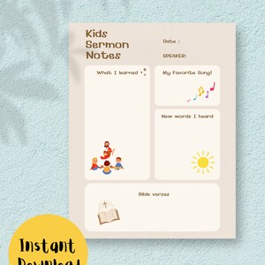 Sermon notes for kids printable sermon notes for church sermons printable for kids
