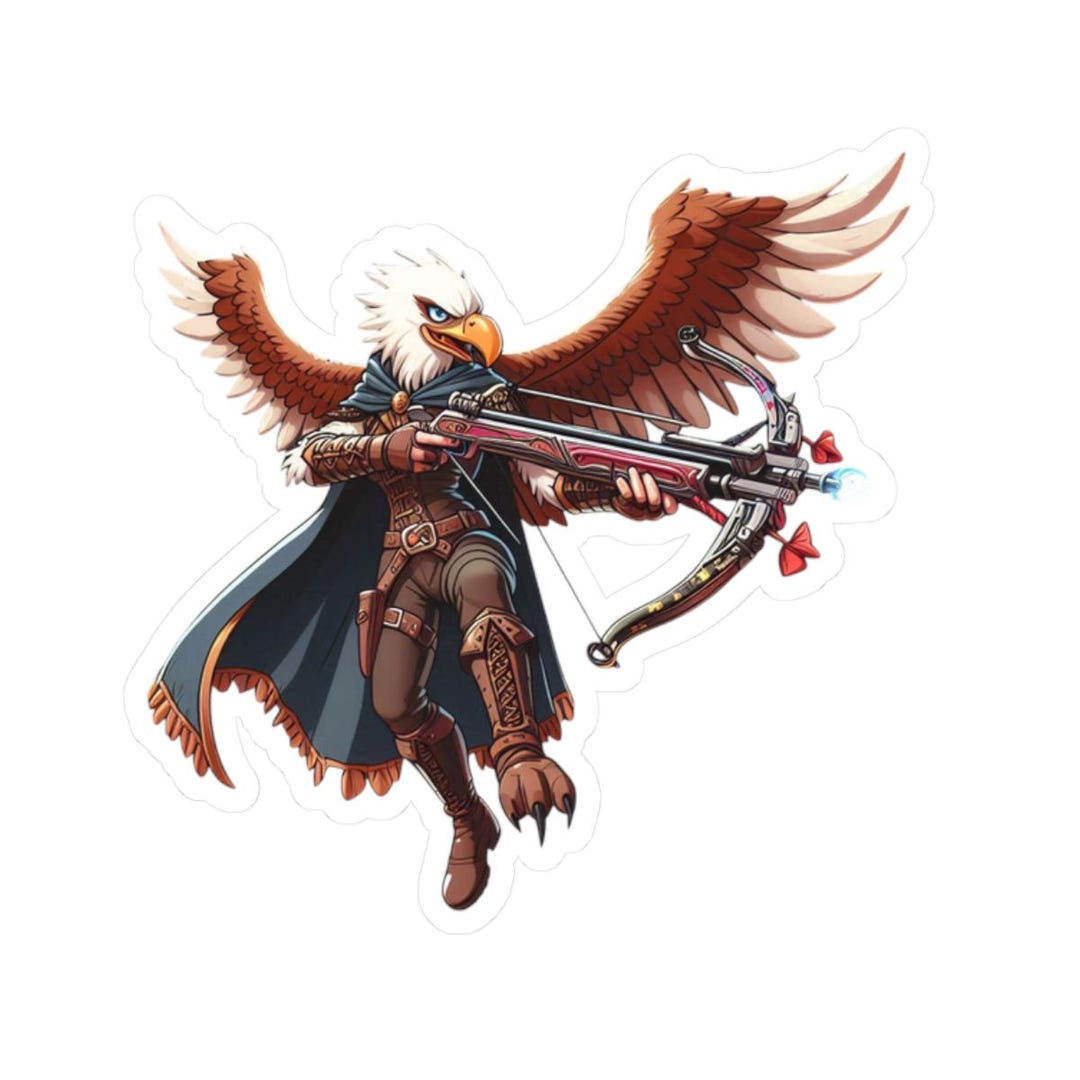 Dnd Stickers Ranger Eagleperson Ranger, Playable TTRPG Dnd Characters, Kiss-cut Stickers ...