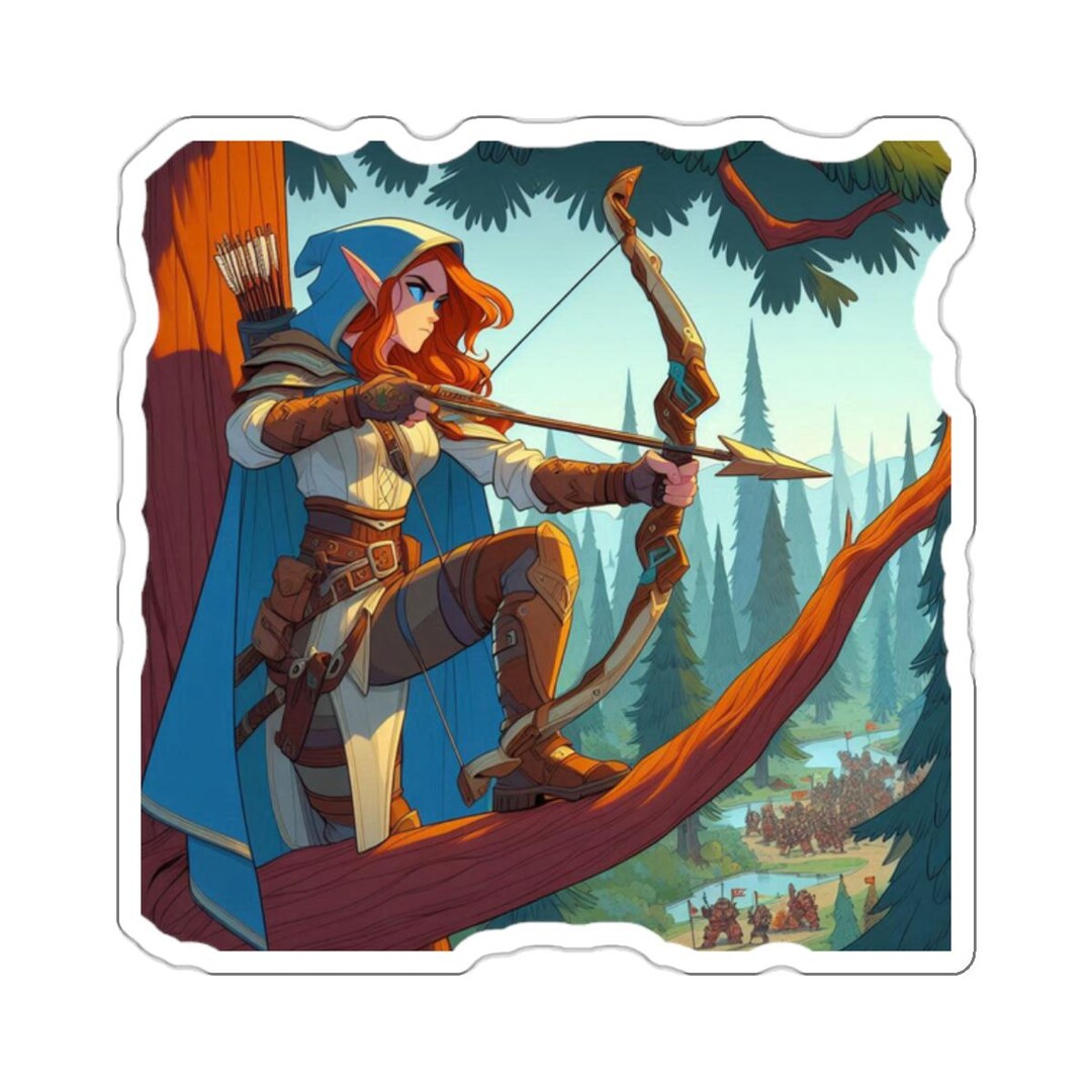 Dnd Stickers Ranger Playable TTRPG, Elf Ranger, Dnd Characters, Kiss-cut Stickers, Species ...