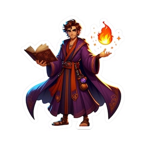 Human Wizard Vinyl Sticker: Fantasy RPG Mage Decal