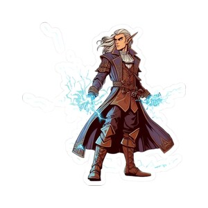 Naklejka na postać elfiego czarodzieja – Fantasy DnD/TTRPG