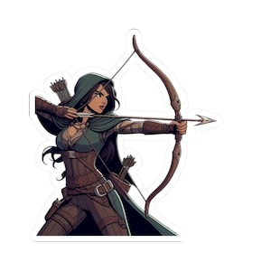 Human Ranger, Playable TTRPG, DnD Characters, Kiss-Cut Stickers, Species & Classes, 4 Sizes, Great Gift for Dungeon Master,