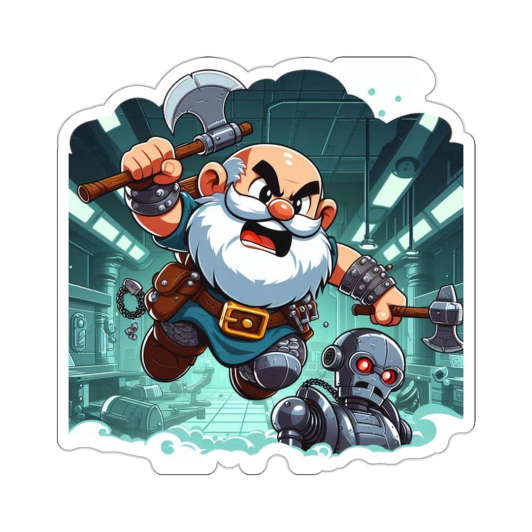 Barbarian Gnome Sticker: Raging Dnd Gaming Decal - Etsy