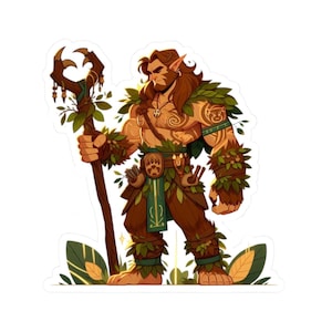 Nature Elf Druid Sticker: Mystical Fantasy RPG Vinyl Decal