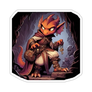Kobold Rogue Stickers, TTRPG, DnD Decal, Gaming Fantasy Gift, F