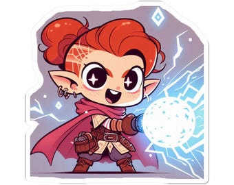 Gnome Warlock Sticker: Playable DnD Character, TTRPG Gift